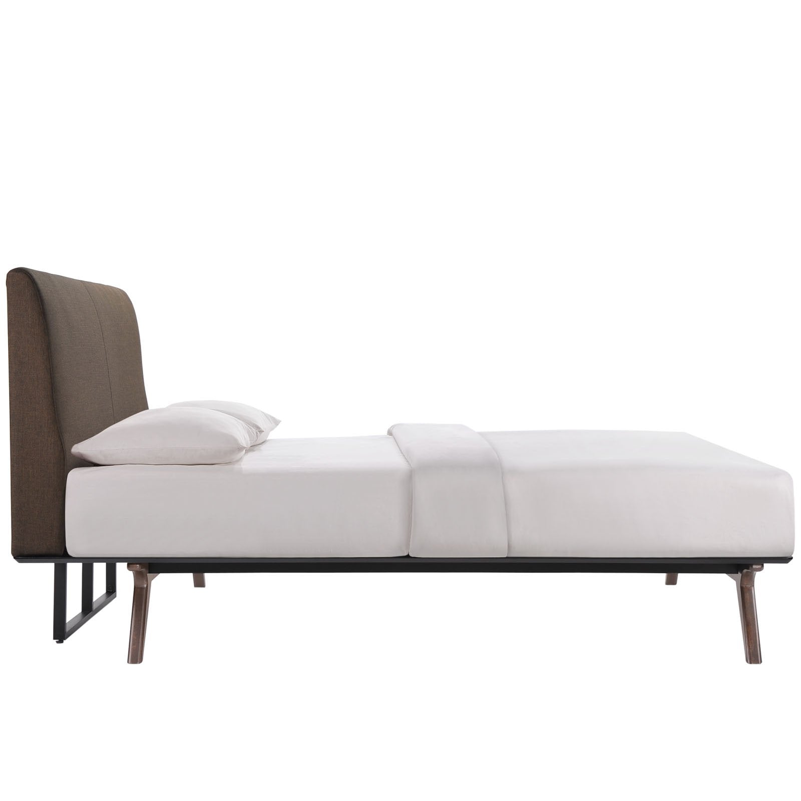 Modway MOD-5238-CAP-BRN Mid-Century Modern Wood Platform Bed, Queen, Cappuccino Brown