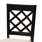 Baxton Studio Verner Contemporary Fabric Dining Chair, Sand and Espresso, 4/Set (157-9725-HiT)