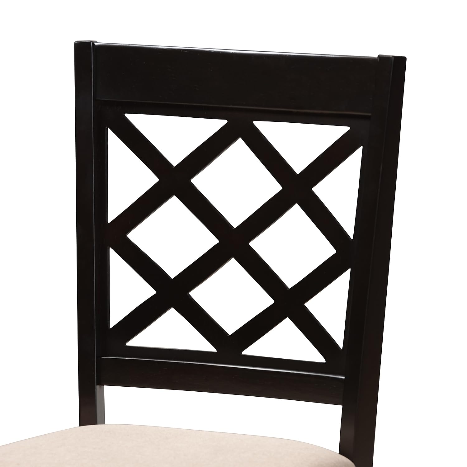 Baxton Studio Verner Contemporary Fabric Dining Chair, Sand and Espresso, 4/Set (157-9725-HiT)