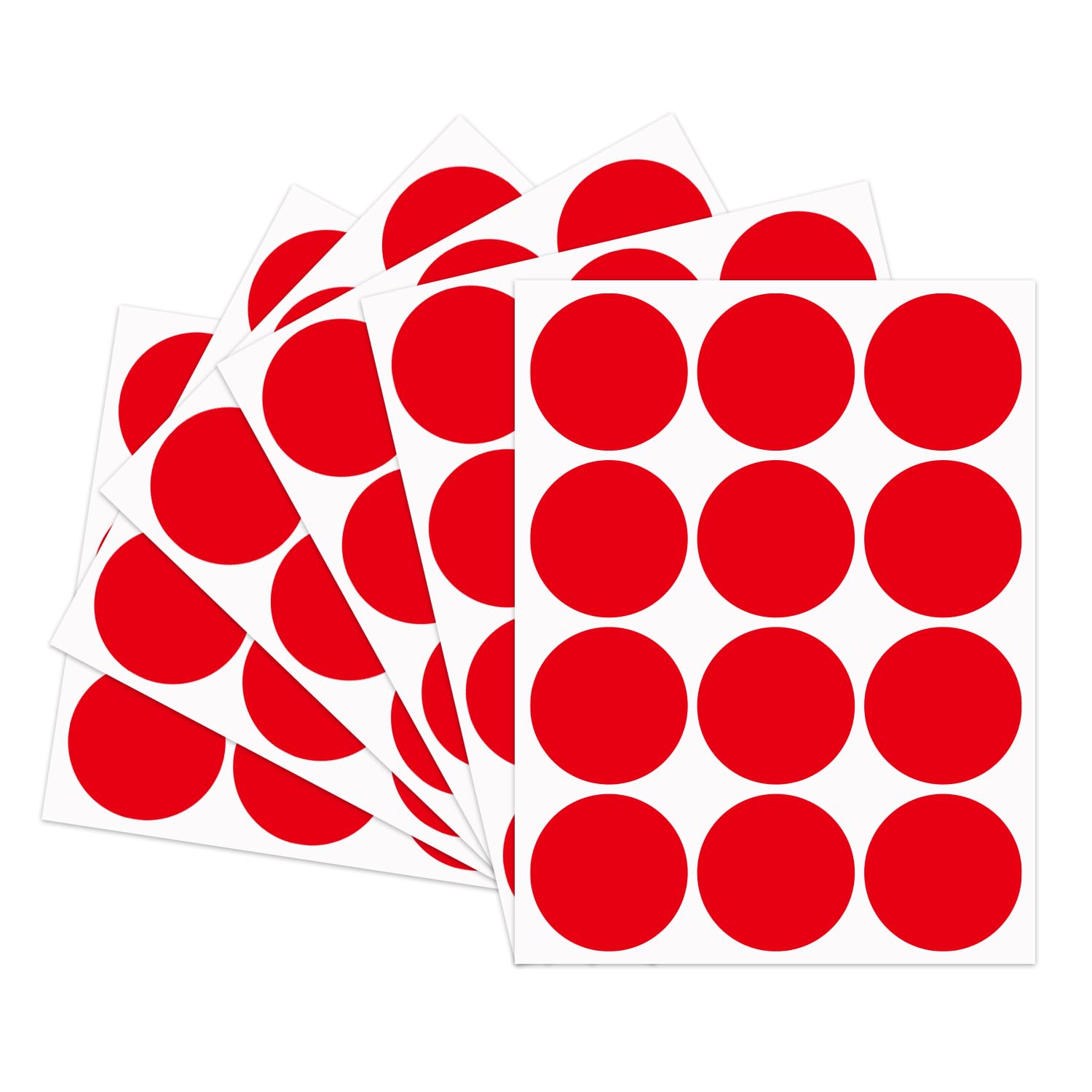 Starliboo Dot Stickers, Removable 2 Inch Circles, 540Pcs Colored, Writable For Garage Sales (Fiery Red)