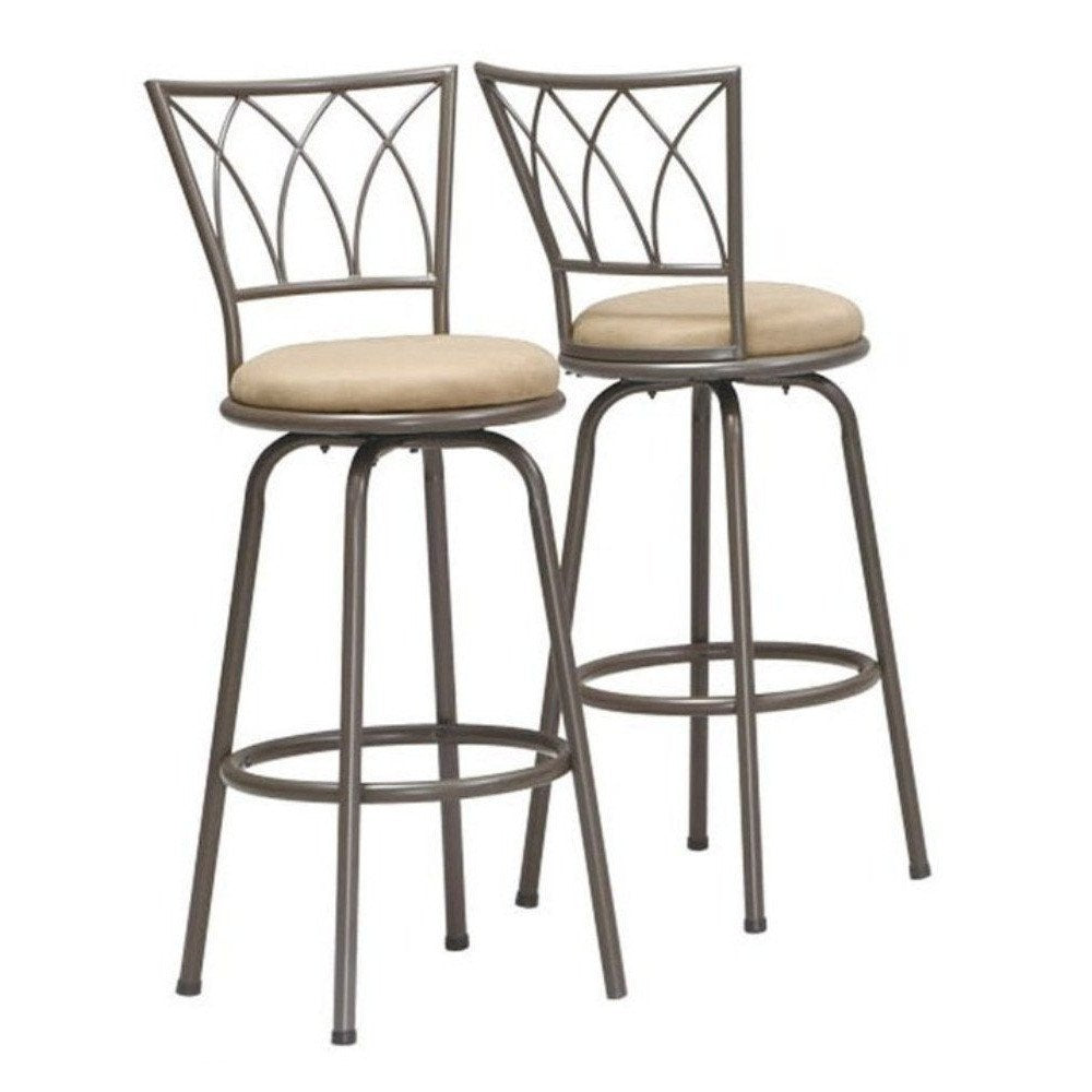 29 In. Dark Coffee Swivel Cushioned Bar Stool