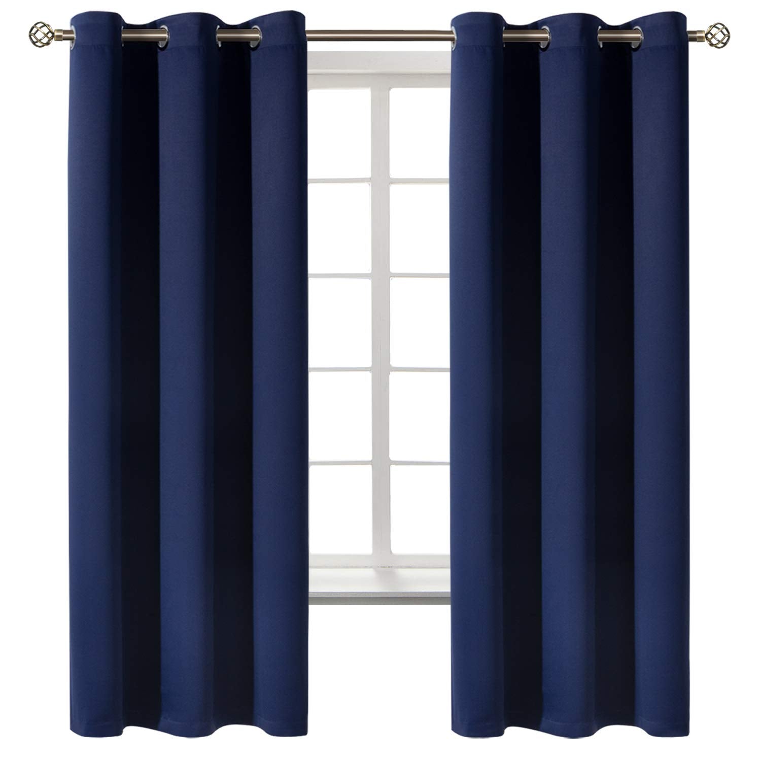 BGment Blackout Curtains for Bedroom - Grommet Thermal Insulated Room Darkening Curtains for Living Room, Set of 2 Panels (42 x 
