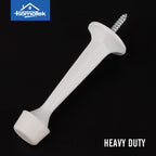 Homotek 4 Pack Heavy Duty Solid Rigid Door Stop With Soft Rubber Tip, Zinc Die Cast Door Stopper Protect Wall & Door, White