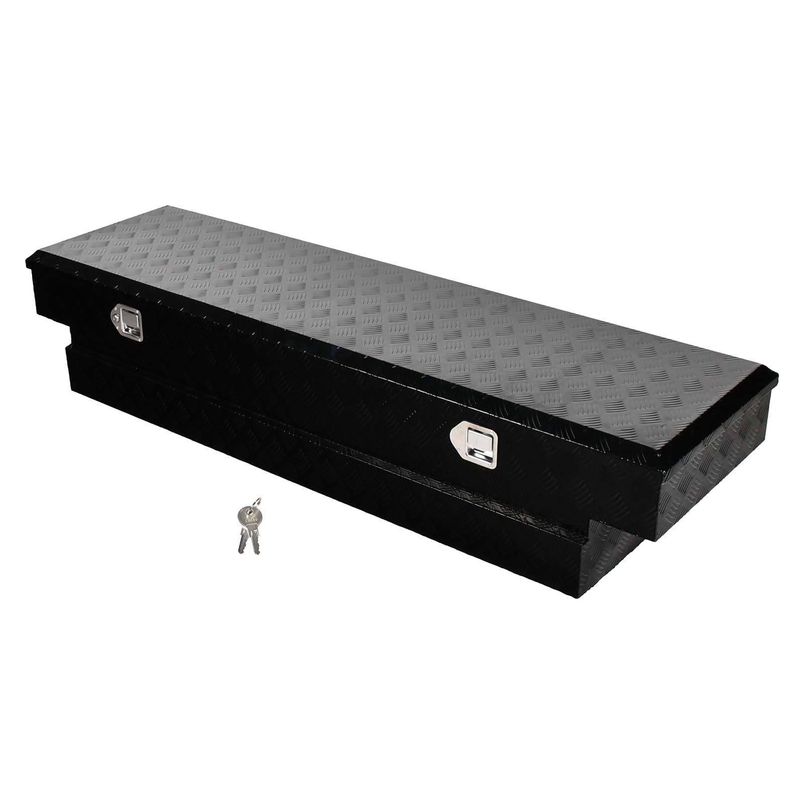 Fgjqefg 69 Inch Heavy Duty Aluminum Truck Tool Box Pick Up Truck Bed Rv Trailer Toolbox Storage Organizer With Side Handle, Lock