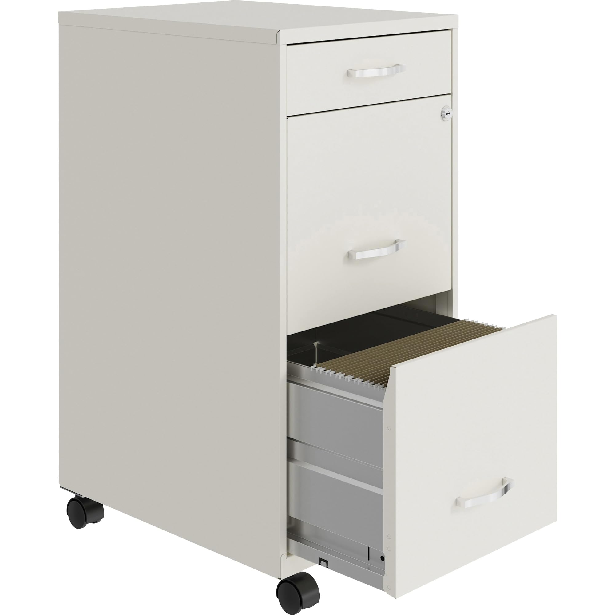 Lorell Lys Soho Box/File/File Mobile White File Cabinet - Thumbnail 4