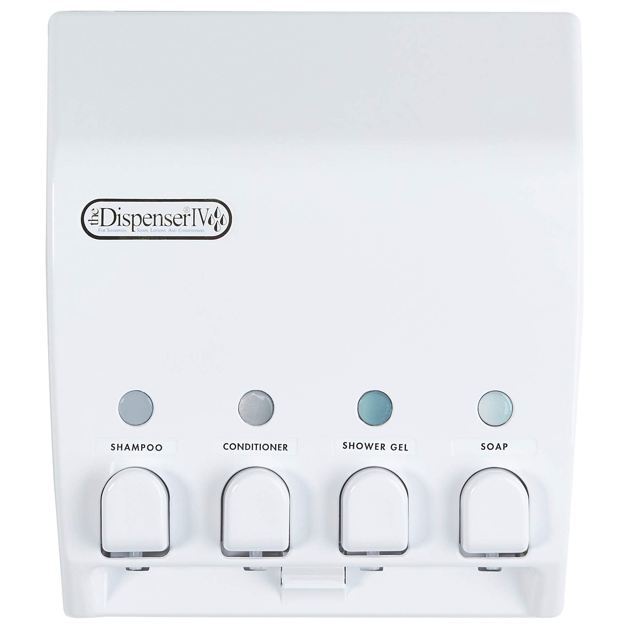 Better Living Products Classic Shower Dispenser 4, Shampoo and Soap Dispenser, 4 x 14.5 fl. oz. White, 9.5' x 3' x 10.75'