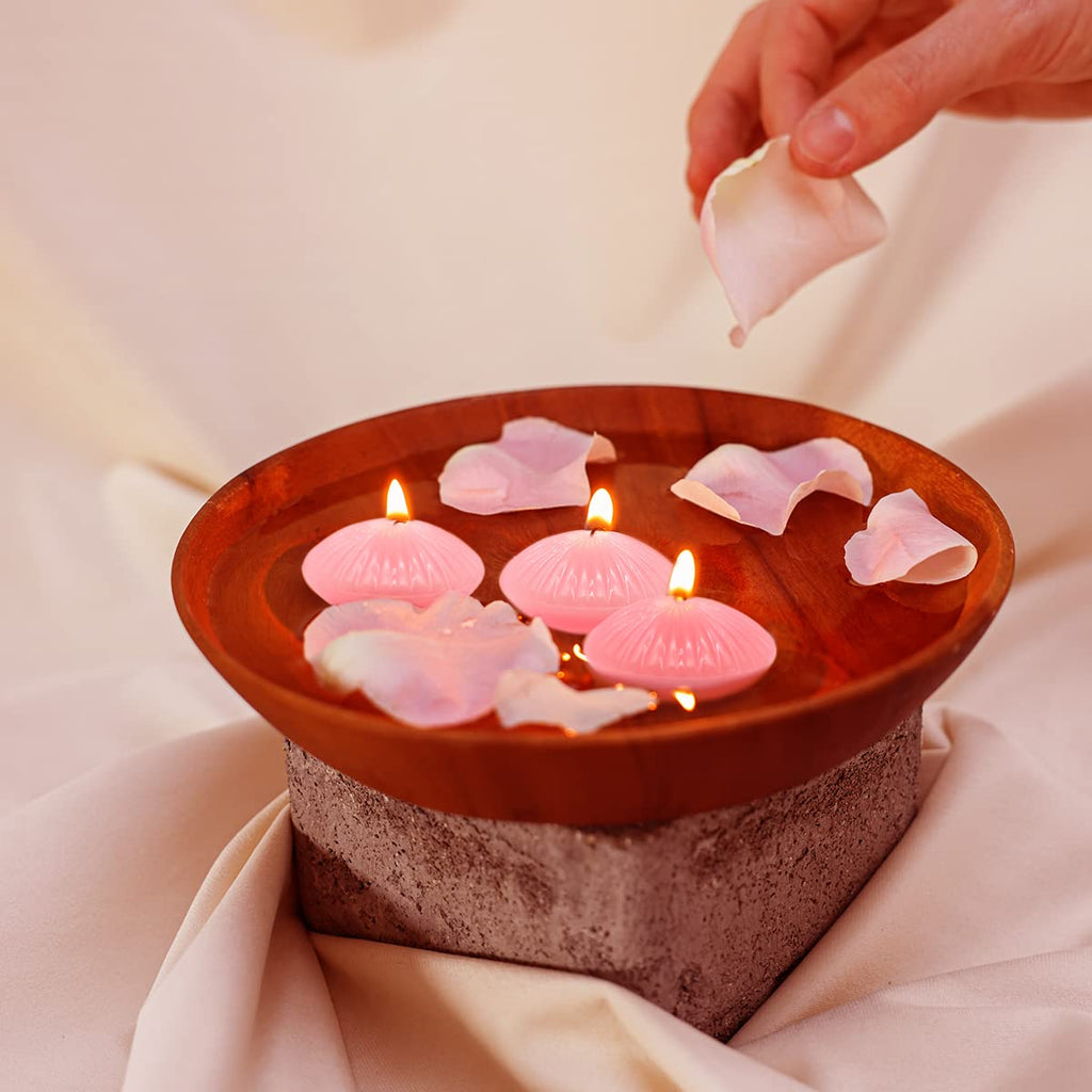 12 Pack 3 Inch Pink Floating Candles, 10 Hour Unscented Romantic Tealight Candles For Cylinder Vases, Centerpieces At Wedding Pa