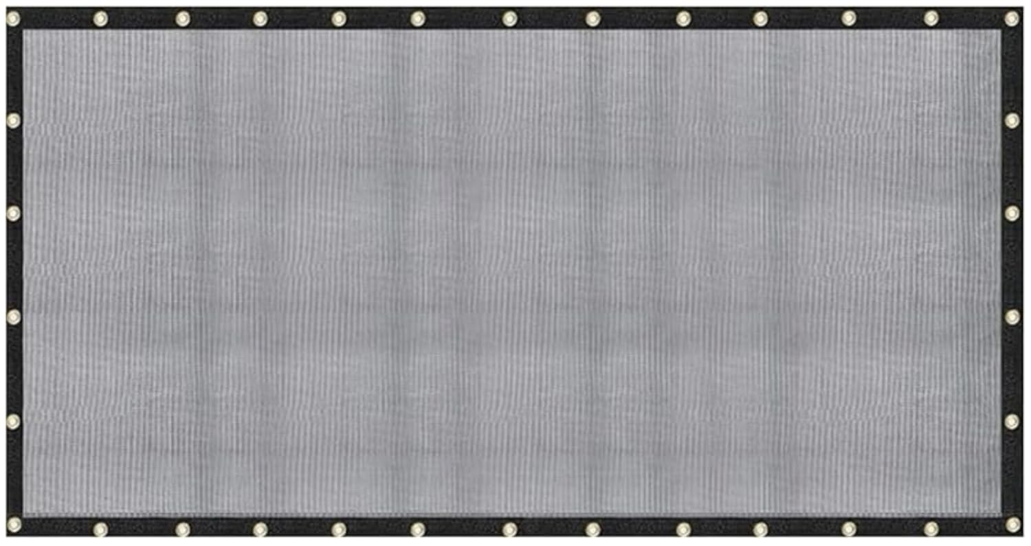 [Windscreensupplyco] 60-70% 10 Ft X 20 Ft Mesh Tarp/Shade Cloth 9-Needle Knitted Heavy Duty Black With Grommets For Green House, Garden, Pergola, Pools, Dump Truck