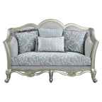 Acme Furniture Linen Upholstery Loveseat, Light Gray and Champagne