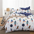 Brandream Twin Size Kids Bedding Set 100% Cotton Boys Space Galaxy Bedding Set 3-Piece Duvet Cover Set (Duvet Cover + Flat Sheet