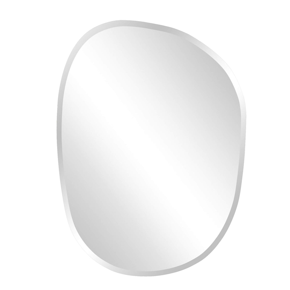 HomeRoots Mirrored Asymmetrical Oval Glass Frameless Mirror