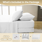 Cozysmile Full Sheet Set - 4 Piece Silky Soft Breathable Bed Sheet & Pillowcase Set, 16'' Deep Pocket Hotel Luxury Wrinkle Free