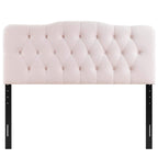 Modway Annabel Diamond Tufted Performance Velvet Queen Headboard In Pink