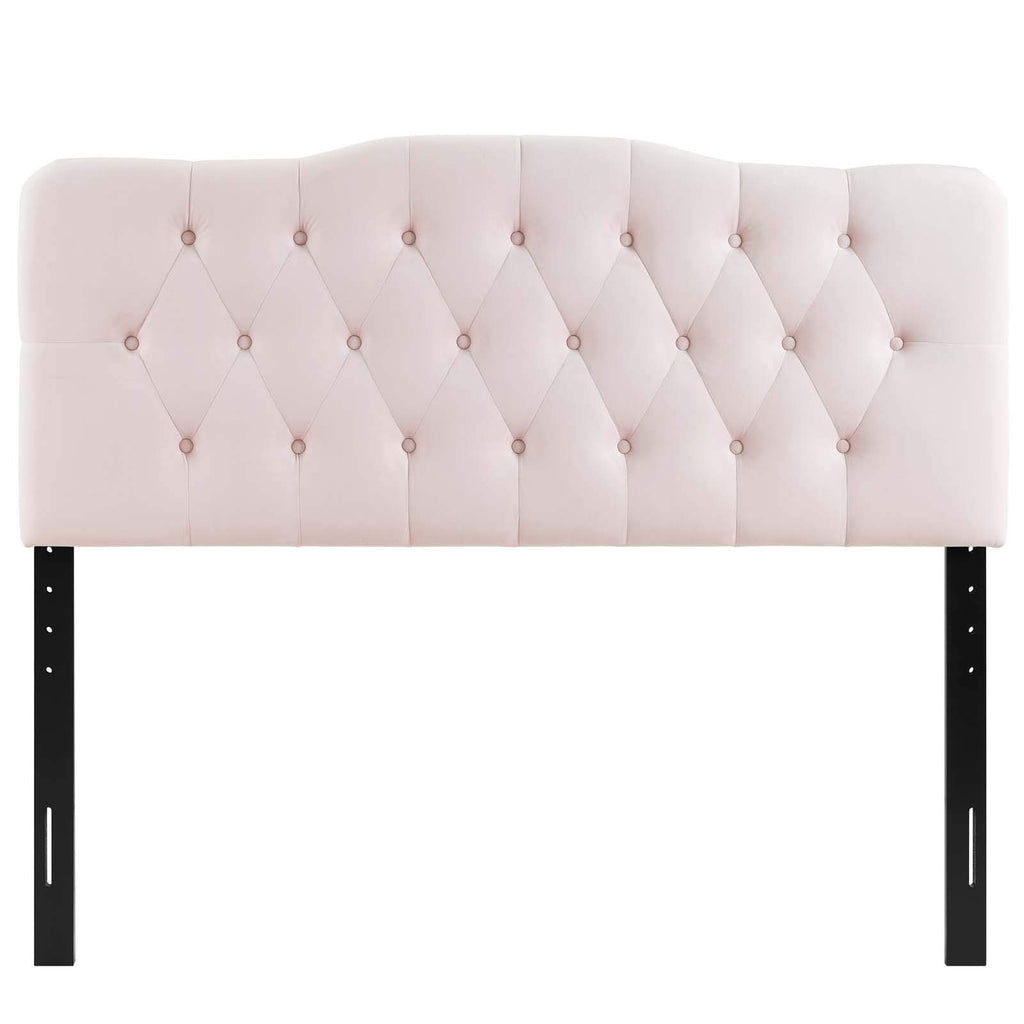 Modway Annabel Diamond Tufted Performance Velvet Full Headboard In Pink