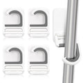 4 Pcs White Broom and Mop Holder Wall Mount SelfAdhesive AntiSlip Gripper Cleaning Organizer Mop Handle Hanger MultiPurpose H