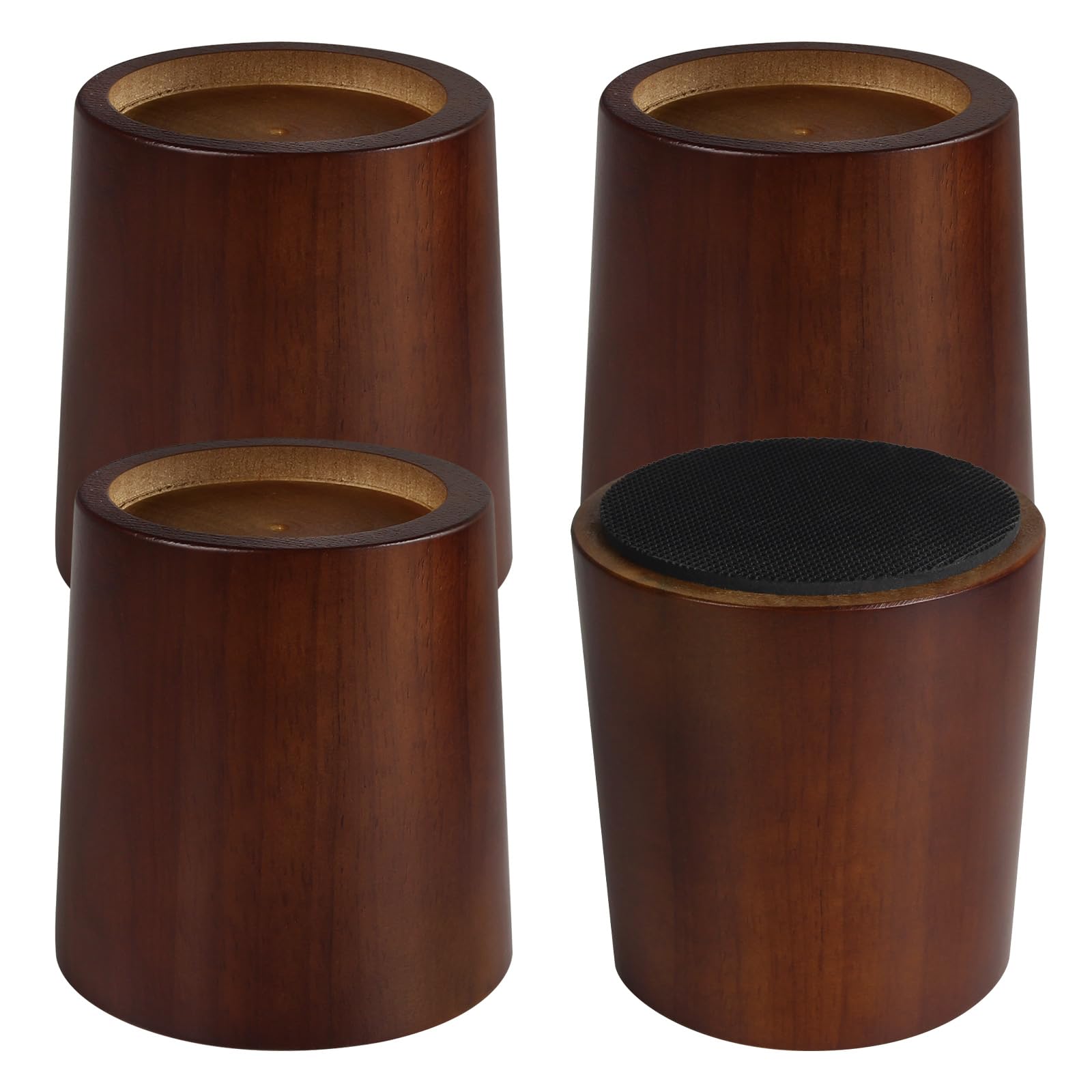 Koikey Furniture Raisers Bed Risers - 4 Inch Wooden Circle Heavy Duty Furniture Height Extenders Lifts For Sofa Couch Desk Chair