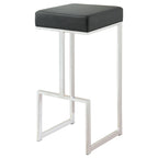 Coaster Home Furnishings Gervase Square Bar Stool Black And Chrome