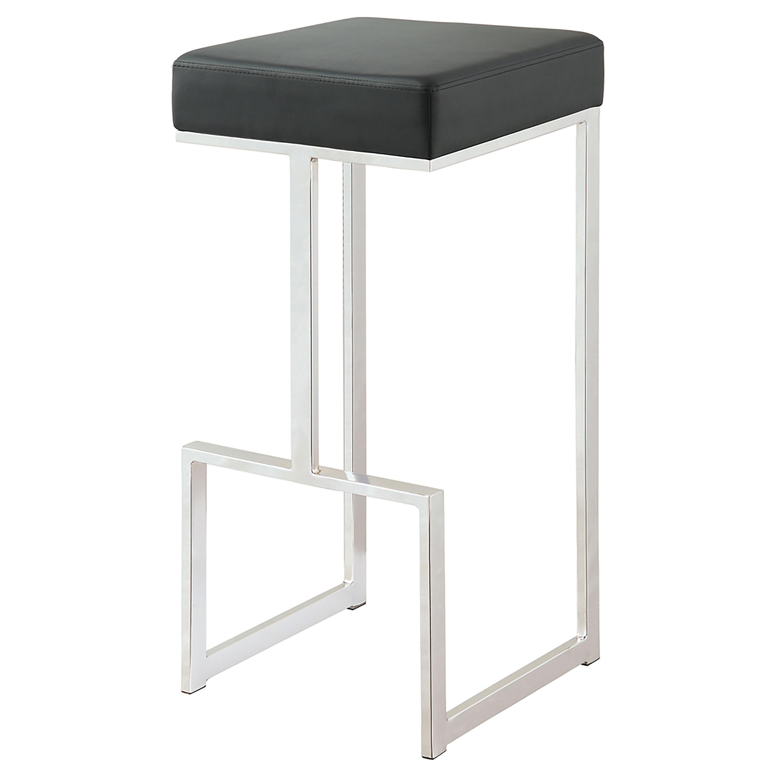 Coaster Home Furnishings Gervase Square Bar Stool Black And Chrome