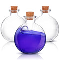 Tessco 3 Pcs Spherical Potion Bottles Round Glass Bottles Clear Potion Jars Large Decorative Witch Bottles for Halloween Christm
