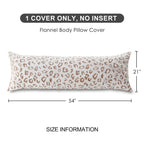 Sochow Body Pillow Cover 21X54 Inches, Super Soft And Cozy Leopard Print Fleece Long Body Pillowcase With Zipper Closure,1 Pack,