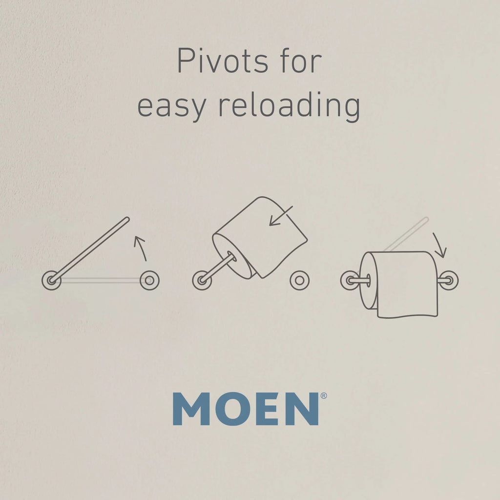 Moen Vale Chrome Double Post Pivoting Toilet Paper Holder, Wall Mounted Toilet Tissue Holder Dn4408Ch
