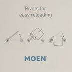 Moen Vale Chrome Double Post Pivoting Toilet Paper Holder, Wall Mounted Toilet Tissue Holder Dn4408Ch