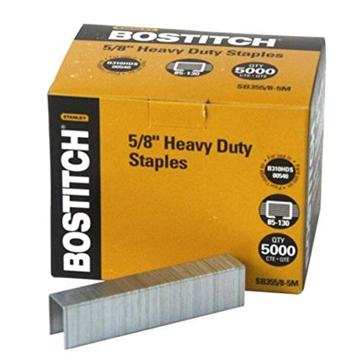 Bostitch Office Heavy Duty Premium Staples, Staples 85-130 Sheets, 5/8' - 5,000 Staples (Sb355/8-5M)(Packaging May Vary)