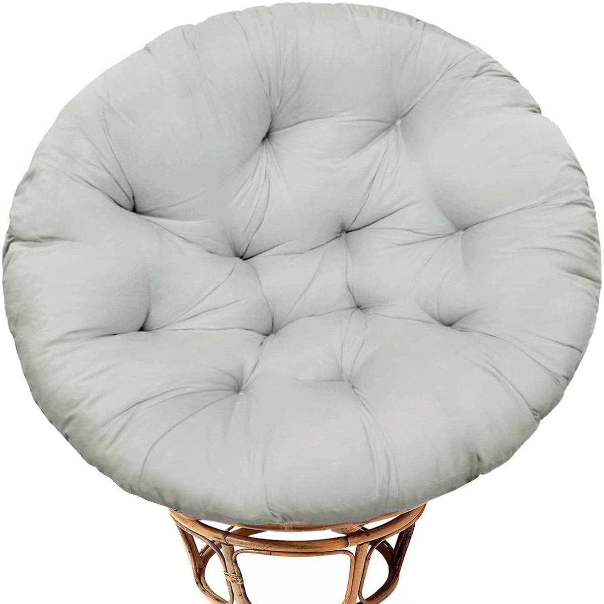 Bextile Papasan Chair Cushion Only, 52 In Cushion For Papasan, Round Leisure Papasan Seat Cushion (Grey)