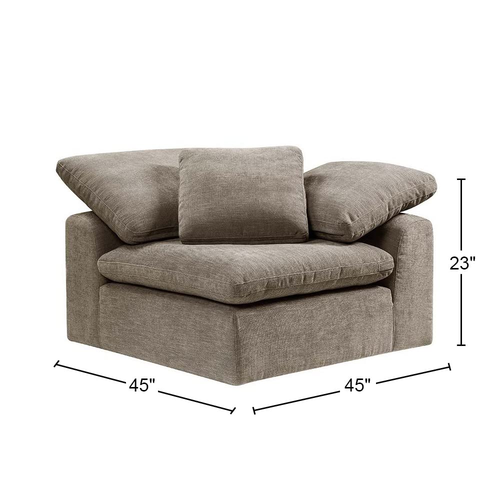 Acme Furniture Linen Upholstery Modular Wedge, Beige