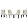 Modway Baronet Modern Tufted Upholstered Fabric Parsons Kitchen And Dining Room Chair - Set Of 4 In Beige