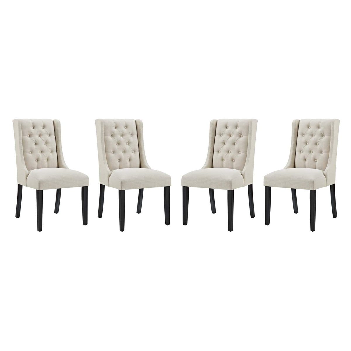 Modway Baronet Modern Tufted Upholstered Fabric Parsons Kitchen And Dining Room Chair - Set Of 4 In Beige