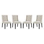 Modway Baronet Modern Tufted Upholstered Fabric Parsons Kitchen And Dining Room Chair - Set Of 4 In Beige