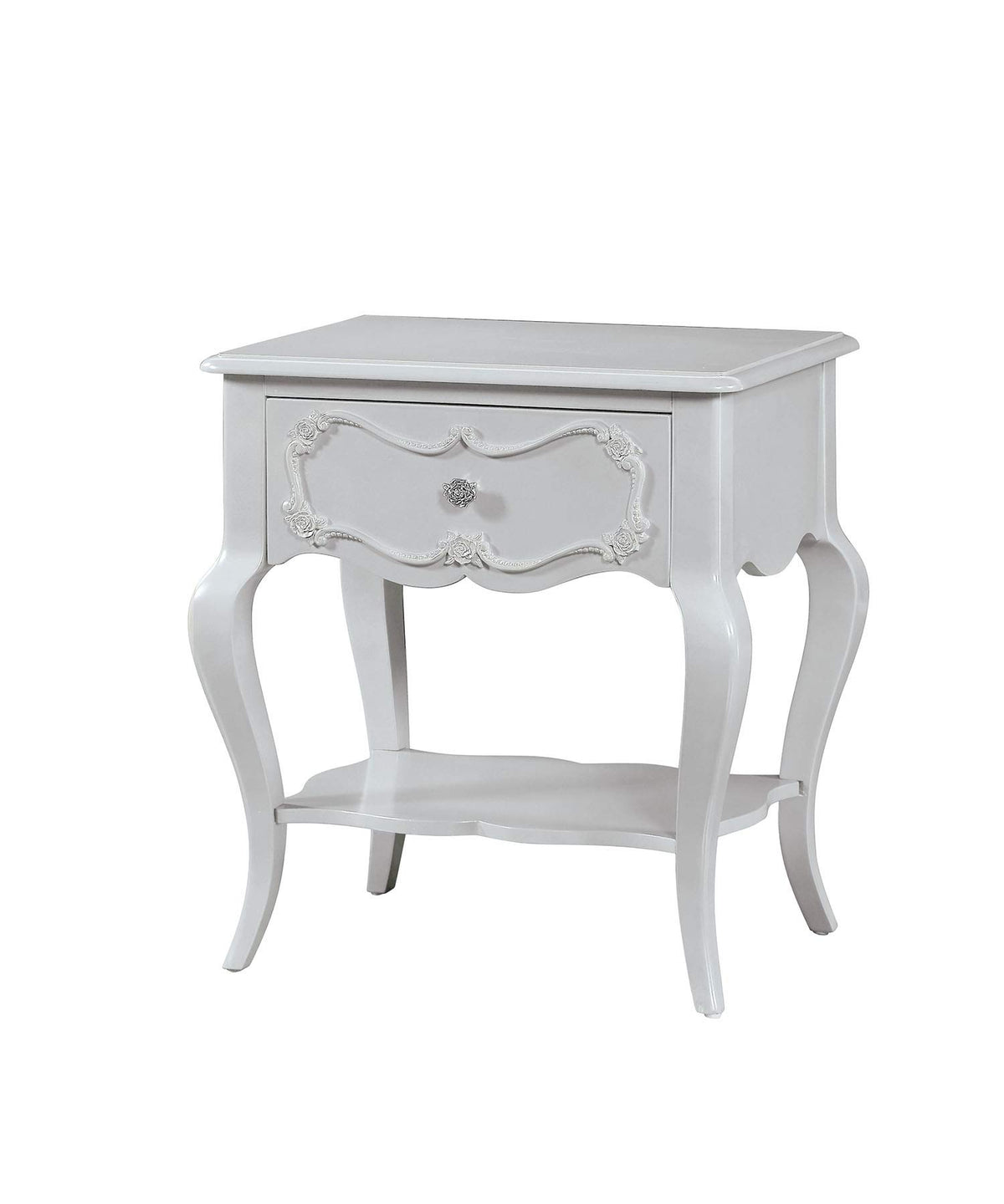 HomeRoots Furniture Pine Wood Gray Nightstand Multicolor