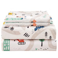Jsd Car Kids Printed Sheet Set Twin Size, 3 Piece Soft Microfiber Bed Sheets Deep Pocket