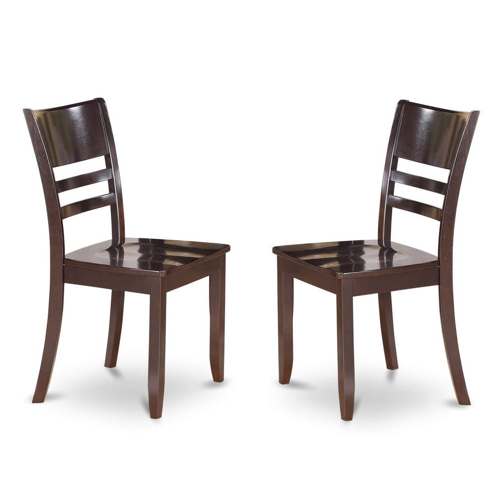 East West Furniture LYFD7-CAP-W Lynfield 7 Piece Kitchen Set Consist of a Rectangle Table with Butterfly Leaf and 6 Dining Room Chairs, 36x66 Inch