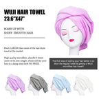 Tancano Microfiber Hair Towel Anti Frizz Hair Wrap Super Absorbent Curly Hair Drying Towel 23.6''X47'' Large Multifunction Towel