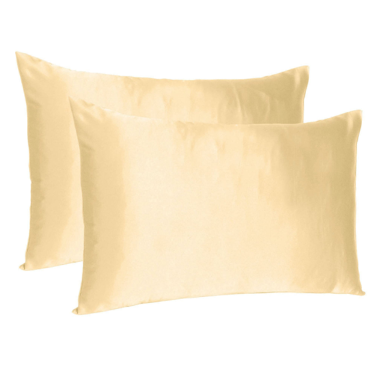 HomeRoots Pale Peach Dreamy Set of 2 Silky Satin Standard Pillowcases