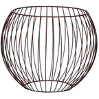 vidaXL Scandinavian Style Coffee Table - Unique Basket Design, MDF Tabletop, Gold Metallic Frame with White Top, Converts into a Storage Basket