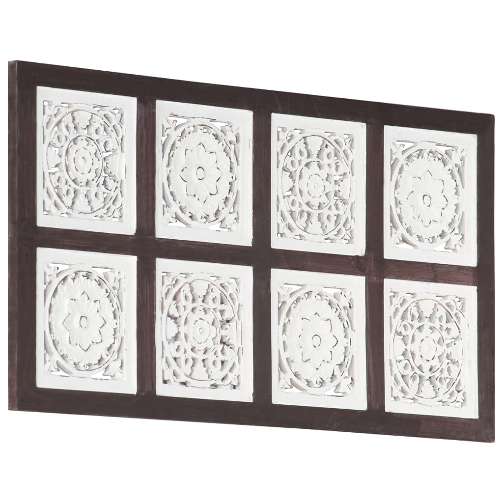Vidaxl Decorative Hand-Carved Mdf Wall Panel - Brown And White - 15.7&quot;X31.5&quot;X0.6&quot; - Easy To Install, Clean & Maintain