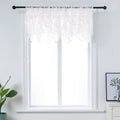 PearAge Ruffled Voile Semi Sheer Curtain Valance, Kitchen Living Room Shabby Chic Ruffle Valance Curtains, Girls Daughters Bedro