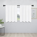 Easy-Going Rod Pocket Blackout Curtains For Bedroom, Room Darkening Window Curtains For Living Room, Thermal Insulated Noise Reduction Solid Window Drapes, 2 Panels(42X36 In, White)