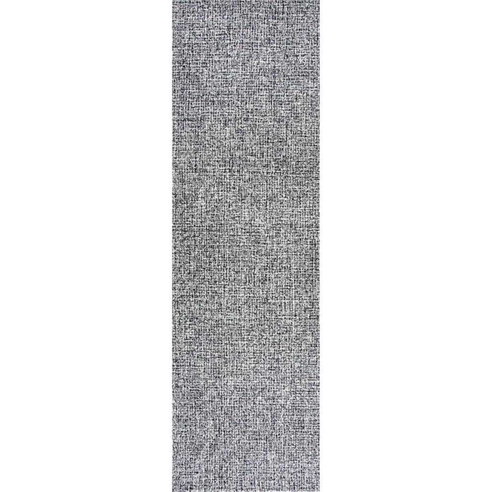 Overstock London Abstract/Tweed Wool Hand-Tufted Rug Charcoal 2'6&quot; X 8' 8' Runner Runner Rectangle