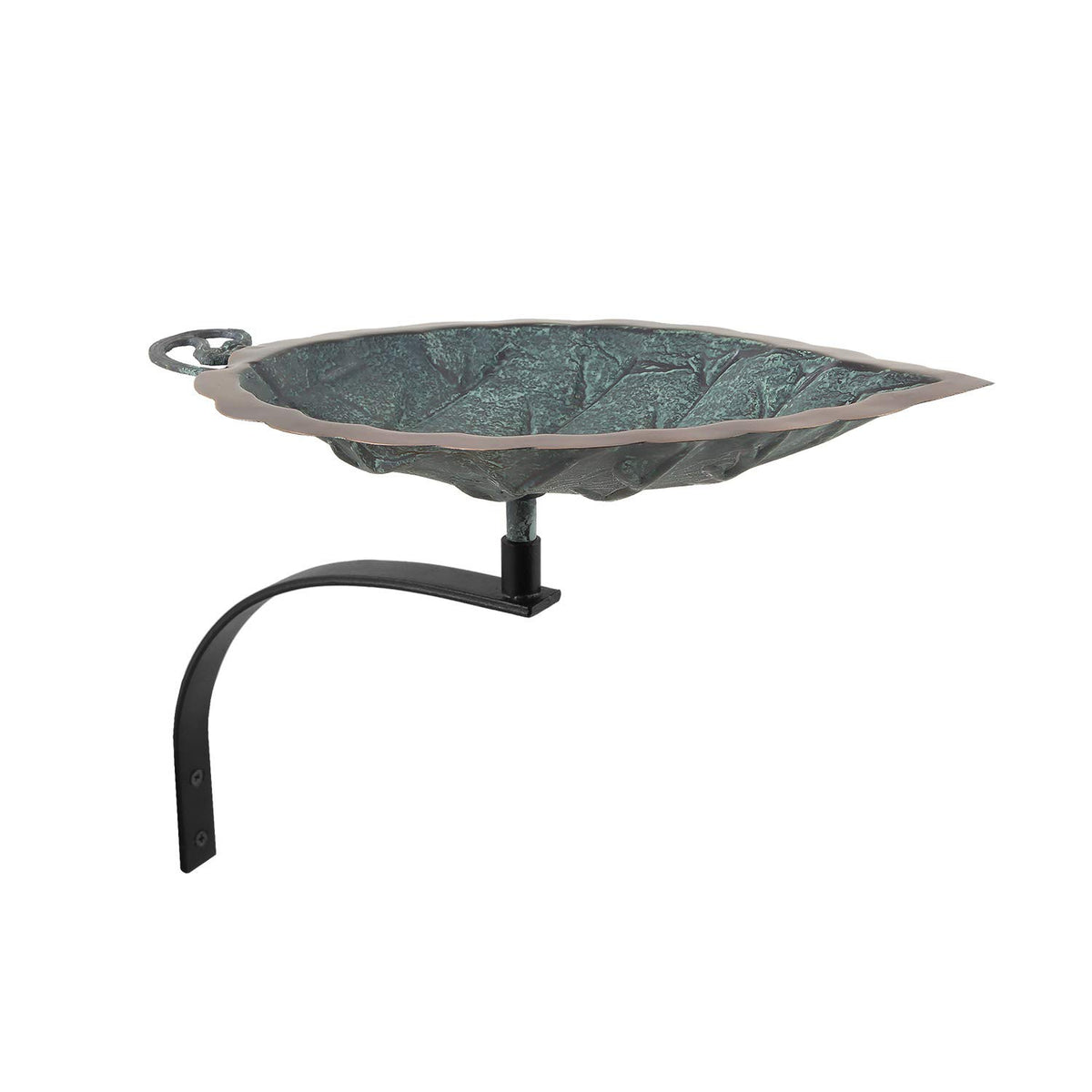 Achla Designs Bb-04-Wm Aspen Leaf Wall Mount Bracket Birdbath, Antique Brass Plated, Black