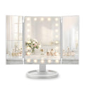 KEYFEATURES Lighted Makeup Mirror, Trifold Vanity Mirror with 22 LED Lights, 2x/3x Magnification, Touch Dimming, USB TypeC Inpu
