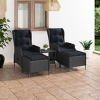 vidaXL Patio Furniture Set 3 Piece, Outdoor Sofa Chair with Coffee Table, Patio Armchair with Cushion for Garden, Modern, Poly Rattan Dark Gray