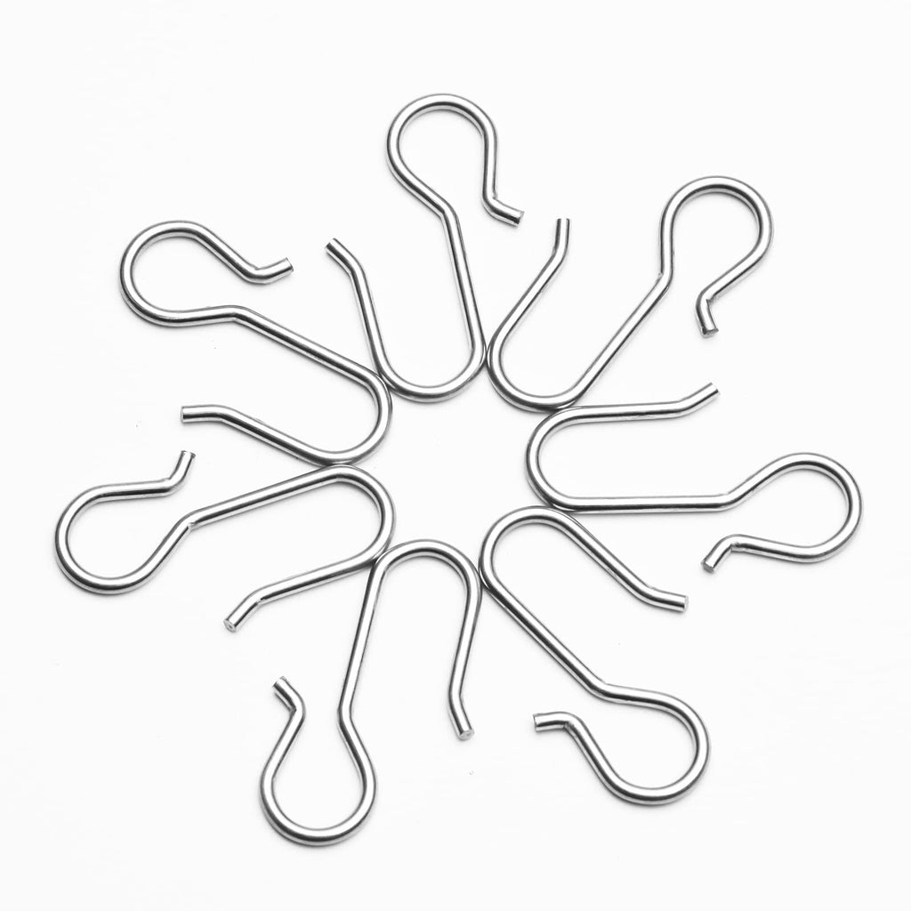 Metal Curtain Track Hooks S Shaped Small Curtain Hooks Stainless Steel Drape Wire Hooks For Ceiling Curtain Drape Track (30Pcs)