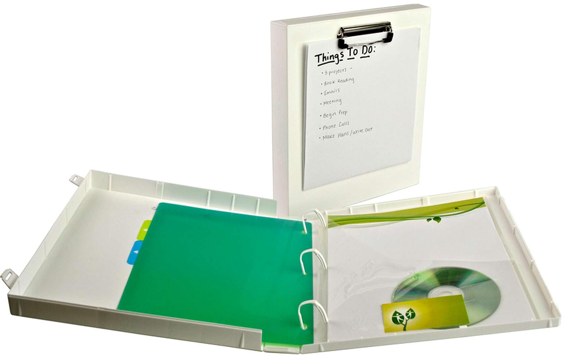 Unikeep 3 Ring Binder With Clipboard - White - Fully Enclosed Binder - 1.5 Inch Spine - Without Clear Outer Overlay - Pack Of 3