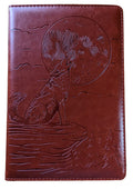Sohospark Wolf Refillable Faux Leather Journal, 6X8.7 Vegan Lined Writing Journal For Women Or Men