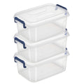 Tribello Plastic Storage Bins with Lids, Clear Stackable Storage Containers  5 Qt  3 Pack