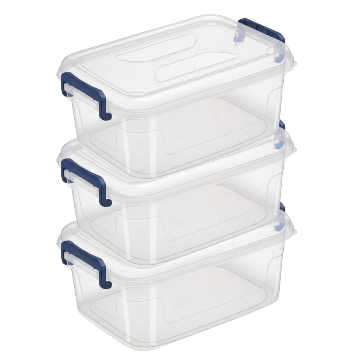 Tribello Plastic Storage Bins with Lids, Clear Stackable Storage Containers  5 Qt  3 Pack